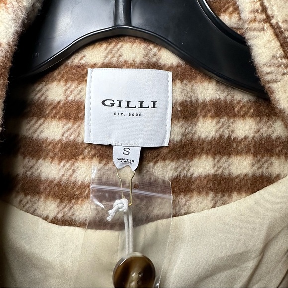 057. NWT Women's Brown Cream Check Blazer - Picture 4 of 11